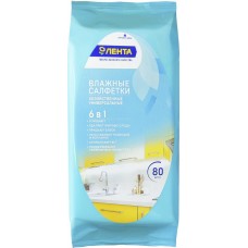 Салфетки хозяйственные ЛЕНТА влажные, универсальные 6в1, 80шт в магазинах Лента