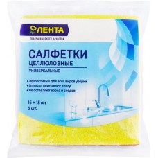 Салфетки ЛЕНТА целлюлозные 15x15см Арт. 74648, 5шт в магазинах Лента