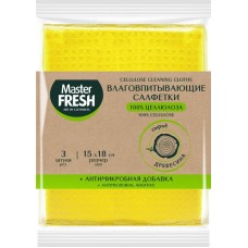 Салфетки для уборки MASTER FRESH Eco Line 15x18см, антимикробная добавка, 3шт в магазинах Лента