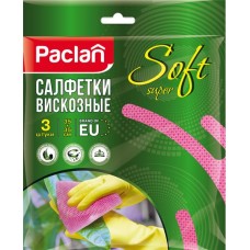 Салфетки для сухой и влажной уборки PACLAN Soft универсальные 35х35см, 3шт в магазинах Лента