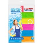 Салфетки ЭКОНОМ SMART №6 30x30см, микрофибра, в ассортименте Арт. 72431, 6шт