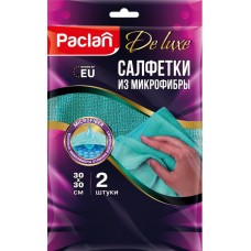 Салфетки PACLAN De Luxe 30x30см, микрофибра, Арт. 410310, 2шт в магазинах Лента