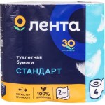 Бумага туалетная ЛЕНТА 2 слоя, 4шт