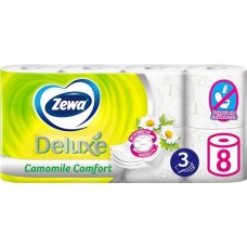 Бумага туалетная ZEWA Deluxe 3-слоя с ароматом ромашки, 8шт в магазинах Лента