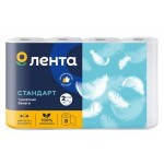 Бумага туалетная ЛЕНТА 2 слоя, 8шт