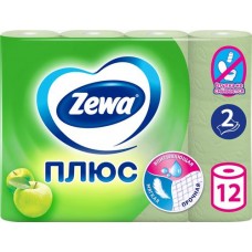 Бумага туалетная ZEWA Plus 2-слоя с ароматом яблока, 12шт в магазинах Лента