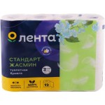 Бумага туалетная ЛЕНТА 2 слоя с ароматом жасмина белая, 12шт
