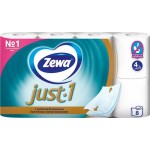 Бумага туалетная ZEWA Just1 4-слоя, 8шт