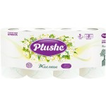 Бумага туалетная PLUSHE Deluxe Light 3 слоя с ароматом жасмина, 8шт