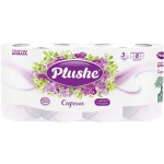 Бумага туалетная PLUSHE Deluxe Light 3 слоя с ароматом сирени, 8шт