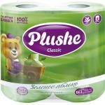 Бумага туалетная PLUSHE Classic 2 слоя с ароматом зеленого яблока, 4шт
