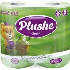 Бумага туалетная PLUSHE Classic 2 слоя с ароматом зеленого яблока, 4шт в магазинах Лента