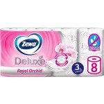 Бумага туалетная ZEWA Делюкс Орхидея 3-слоя, 8шт