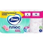 Туалетная бумага ZEWA Плюс XXL Цветы 2-слоя, 6шт