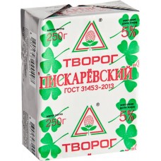 Творог МЗ ПИСКАРЕВСКИЙ 5%, без змж, 250г в магазинах Лента