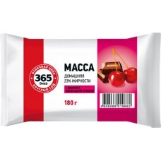 Продукт творожный 365 ДНЕЙ Домашняя масса с вишней и шоколадной крошкой 23%, с змж, 180г в магазинах Лента