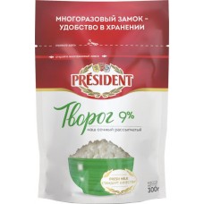 Творог рассыпчатый PRESIDENT 9%, без змж, 300г в магазинах Лента