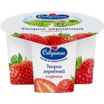 Творог САВУШКИН 101 зерно Клубника 5%, без змж, 130г Творог САВУШКИН 101 зерно Клубника 5%, без змж, 130г