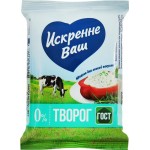 Творог ИСКРЕННЕ ВАШ обезжиренный, без змж, 180г Творог ИСКРЕННЕ ВАШ обезжиренный, без змж, 180г