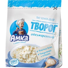 Творог АМКА обезжиренный, без змж, 200г в магазинах Лента