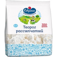 Творог рассыпчатый САВУШКИН ПРОДУКТ Савушкин Хуторок 0%, без змж, 350г в магазинах Лента