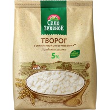 Творог СЕЛО ЗЕЛЕНОЕ 5%, без змж, 500г в магазинах Лента