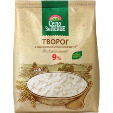 Творог СЕЛО ЗЕЛЕНОЕ 9%, без змж, 500г в магазинах Лента