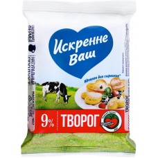 Творог ИСКРЕННЕ ВАШ 9%, без змж, 180г в магазинах Лента