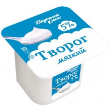 Творог мягкий ВКУСНЫЙ ДЕНЬ 5%, без змж, 100г в магазинах Лента