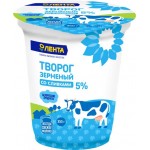 Творог зерненый ЛЕНТА со сливками 5%, без змж, 350г Творог зерненый ЛЕНТА со сливками 5%, без змж, 350г