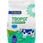 Творог рассыпчатый ЛЕНТА обезжиренный, без змж, 500г Творог рассыпчатый ЛЕНТА обезжиренный, без змж, 500г