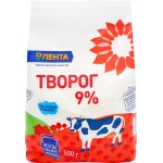 Творог рассыпчатый ЛЕНТА 9%, без змж, 500г Творог рассыпчатый ЛЕНТА 9%, без змж, 500г