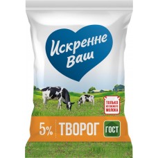 Творог ИСКРЕННЕ ВАШ 5%, без змж, 180г в магазинах Лента