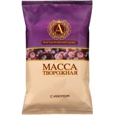 Масса творожная А.РОСТАГРОКОМПЛЕКС с изюмом 20%, без змж, 180г в магазинах Лента