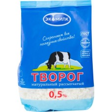 Творог рассыпчатый ЭКОМИЛК натуральный обезжиренный, 350г в магазинах Лента