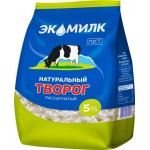 Творог рассыпчатый ЭКОМИЛК натуральный 5%, без змж, 350г Творог рассыпчатый ЭКОМИЛК натуральный 5%, без змж, 350г