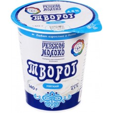 Творог мягкий РУЗСКОЕ МОЛОКО 4,5%, без змж, 140г в магазинах Лента