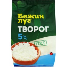 Творог БЕЖИН ЛУГ 5%, без змж, 300г в магазинах Лента