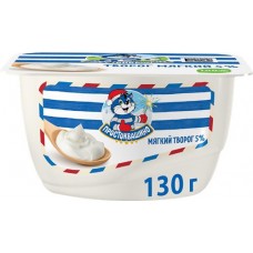 Творог мягкий ПРОСТОКВАШИНО Натуральный 5%, без змж, 130г в магазинах Лента