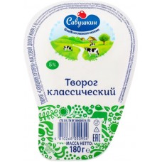 Творог САВУШКИН Хуторок 5%, без змж, 180г в магазинах Лента