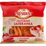 Продукт творожный PRESIDENT Запеканка творожная с вишней 5,5%, без змж, 150г