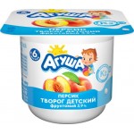 Творог для детей АГУША Персик 3,9% с 6 месяцев, без змж, 100г