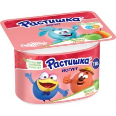 Йогурт для детей РАСТИШКА Яблоко, груша 3%, без змж, 110г в магазинах Лента