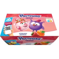 Творог для детей РАСТИШКА Клубника/Абрикос 3,5%, без змж, 6x45г в магазинах Лента