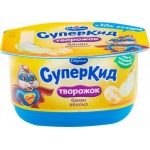 Паста творожная САВУШКИН Суперкид Банан, яблоко 3,5%, без змж, 110г
