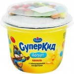 Йогурт САВУШКИН Суперкид Ваниль, конфеты с топпером 2%, без змж, 103г Йогурт САВУШКИН Суперкид Ваниль, конфеты с топпером 2%, без змж, 103г