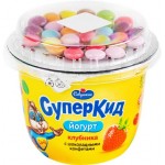 Йогурт САВУШКИН Суперкид Клубника, конфеты с топпером 2%, без змж, 103г Йогурт САВУШКИН Суперкид Клубника, конфеты с топпером 2%, без змж, 103г