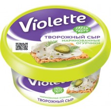 Сыр творожный КАРАТ Виолетта с огурцами и зеленью 70%, без змж, 140г в магазинах Лента