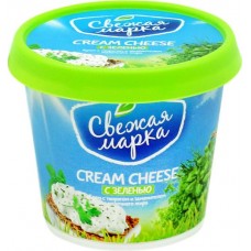 Крем СВЕЖАЯ МАРКА Cream Cheese с творогом c зеленью 55%, с змж, 140г в магазинах Лента