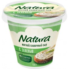 Сыр мягкий NATURA с зеленью 55%, без змж, 150г в магазинах Лента